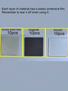 15/30pcs [5/10sets] Transparent Acrylic Fridge Magnet DIY Kit, Includes Magnetic Photo Frame Fridge Magnets, Handmade Photo Fridge Magnets And Other Materials, Can Create Personalized Meaningful Photo Fridge Magnets - A - View 10