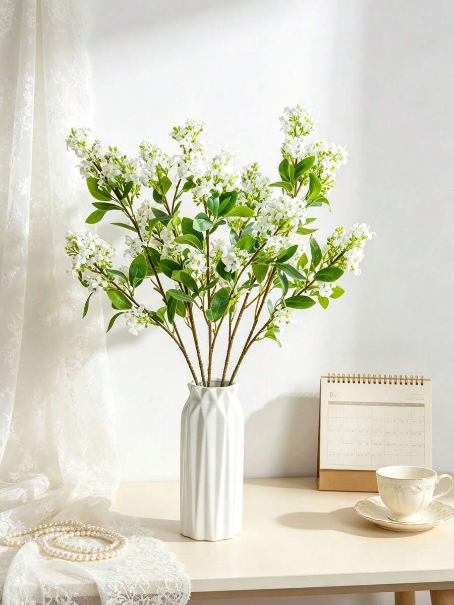 1PC Artificial Thousand Mile Fragrance Bouquet, Suitable For Home Decoration, Weddings, Bridal Bouquet Decoration, Valentine's Day, Gifts, Birthdays, Graduation Ceremonies - White - View 1