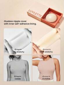 Reusable Not Sticky Self-Adhesive No-Show Silicone Nipple Covers-Non-Adhesive-Almond Wedding Bra - Vanilla - Xem 4