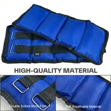 2 PIEZAS Pesas ajustables para muñeca y tobillo de 2kg/4.4LBS, 3kg/6.6LBS, 4kg/8.8LBS para trotar, gimnasia, aeróbic, fisioterapia - Azul - Ver 6