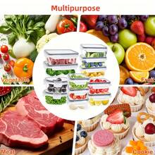 Awaoko 12pcs/24pcs Food Storage Containers, 5 Sizes, Reusable Sealed Lid PP Material Snap Lock Boxes, Suitable For Fruit, Vegetable, Salad, Pasta, Meat, Bento, Lunch And More, Fridge & Kitchen Organizer, Space Saving Stackable - Clear - View 5