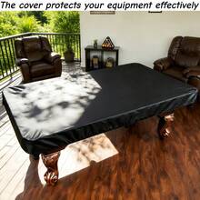 1pc Billiard Table Cover - Available In 3 Sizes (Black), Foldable And Storable, Made Of High-Quality 300D Oxford Fabric, Durable And Sturdy, Bottom Drawstring For Adjustable Size; Made Of Premium Fabric, Soft And Durable, Dustproof And Waterproof, Easily Resists Dust, Oil And Daily Wear, Suitable For Billiard Table, Large Billiard Table, American Billiard Table, Snooker Table, 8ft Billiard Table (Cover Only) - Black - View 8
