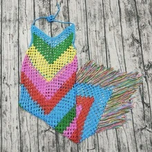 Handmade Crochet Beach Wedding Dress Swimsuit Bikini Cover-Up Skirt - Color - View 12