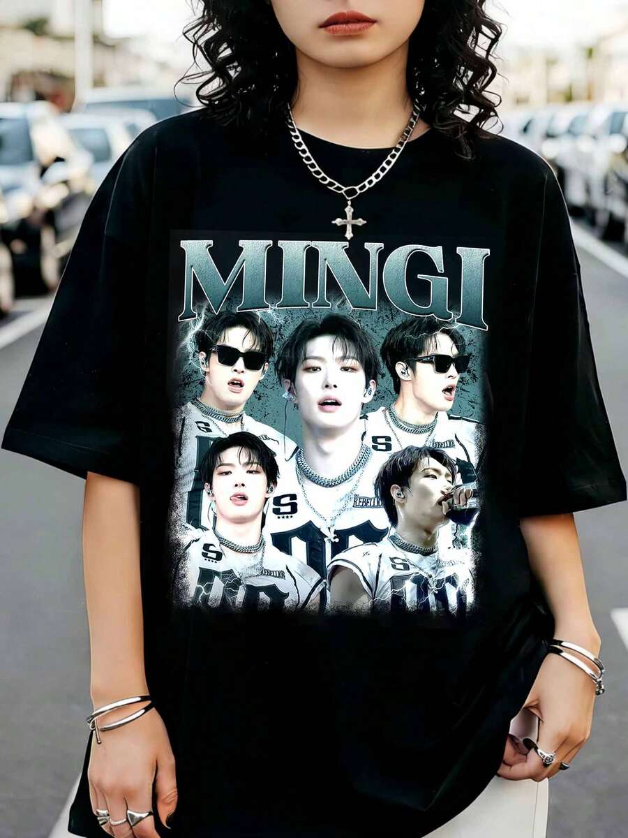 Vintage 90s Mingi AteezS T-Shirt, Graphic Shirt - Black - View 1