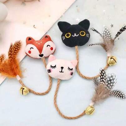 Bộ 2 món đồ chơi cho mèo bằng sợi sisal (ngẫu nhiên), bao gồm đồ chơi mèo, thú nhồi bông và bàn chải đánh răng bằng sợi sisal, giúp mèo giải trí và giảm bớt sự nhàm chán, đồ dùng cho mèo, phụ kiện thú cưng.