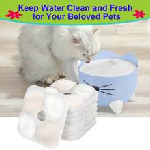 Pack Of 16 Cat Fountain Filters For Catit Pixi Drinking Fountain With 4 Hoses, Triple Filter System Replacement Filter With Resin And Activated Carbon - White - View 8