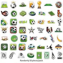 Juego de 50 pegatinas con temática de fútbol con campo de fútbol, tacos, portería y talla grande elementos, adecuado para botellas de agua, cuadernos, equipaje, patinetas y otros artículos de decoración, pegatinas personalizadas de estilo deportivo DIY, pegatinas decorativas de colección de aficionados, adecuadas para la decoración de atuendos diarios y escenas de partidos - Multicolor - Ver 2