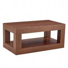 Modern 2-Tier Bathroom Vanity, Rectangular Mid-Table With Open Shelf. The Double Layer Is Superior To MDF. Stable And Wide-Angle, Easy To Assemble. - Brown - View 6