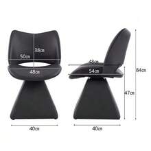 Comfortable Swivel Chair In Black, Modern High-Back Chair Made Of Synthetic Leather, Ideal For Dining Rooms, Home Offices And Living Rooms. - 黑色 - 查看 11