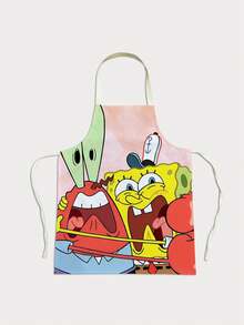 SpongeBob SquarePants 1 pieza Delantal de falda mini de dibujos animados, diseño de tejido duradero, adecuado para cocina, manualidades, fiestas, artículos esenciales de cocina - Multicolor - Ver 13