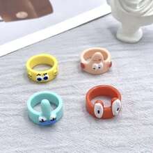 SpongeBob SquarePants 1 Set Cartoon Couple Rings, Cartoon Animation Peripherals, Movie Jewelry Accessories Toys Birthday Gift, Couple Commemorative Gift, Perfect Decorative Gift, Suitable For Daily Outfit Decoration, Fan Series, Holiday Party Decoration, Anniversary, Holiday Party Gift (Random Style) - Multicolor - View 5