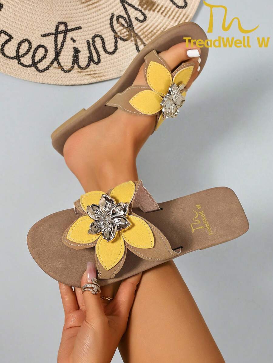 Women's Flat Sandals, Fashionable Pearl & Rhinestone Butterfly Design, Comfortable For Home, Beach, Party, Elegant Academic Style, Niche High-End Transparent Shoelace Flat Sandals