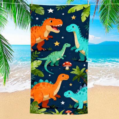 1 chiếc khăn tắm biển in hình khủng long, chất liệu microfiber siêu mềm, cỡ lớn, thấm hút cực tốt, thích hợp cho du lịch, hồ bơi, lặn, lướt sóng, yoga, cắm trại, có nhiều kích cỡ khác nhau, phụ kiện đi biển.