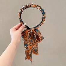 1pc Retro Pattern Long Ribbon Headband, Suitable For Women's Daily Wear, Tidy Messy Hair, Showcase Personal Style, Suitable For Braiding, Washing Face, Dating, Travel, Matching Outfits, Photography, Spring/Summer Hair Accessory, Mother's Day Gift Hairband - Multicolor - View 9