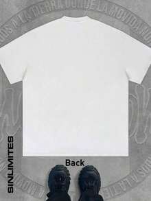 Camiseta GiftCAT ET para hombre, estilo Y2K, de algodón con estampado gráfico - Suave y cómoda, de cuello redondo y manga corta, con estampado de retrato llamativo, top de moda urbana hip hop para todas las estaciones, ropa casual de calle. |   Camiseta de cuello redondo |   Camisa de algodón suave - Blanco - Ver 4