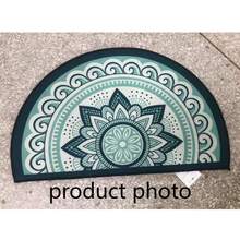1 pieza Felpudo de media luna con patrón de mandala en verde menta, felpudo, alfombra pequeña, felpudo de bienvenida, alfombra, felpudo de piso, felpudo de exterior, alfombra de cocina, decoración del hogar, felpudo de entrada, alfombra pequeña de área, felpudo de exterior, decoración del hogar, alfombra de área, alfombra de jardín, alfombra lavable - Multicolor - Ver 6