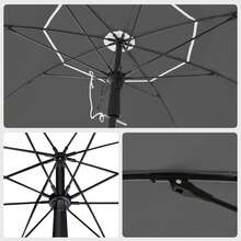 Beach Umbrella, Garden Parasol With UPF 50+ Protection, Tilt, Portable And Windproof, Fibreglass Ribs, Carry Bag - Grey - View 3