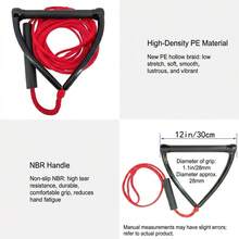 ABAHUB 1 pieza Cuerda de remolque para wakeboard, línea de remolque para entrenamiento de wakeboard para principiantes - Rojo - Ver 4