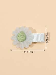 5个可爱卡通小熊婴儿发夹，甜美网纱花朵婴儿发夹，时尚婴儿发饰 - 彩色 - 查看 4