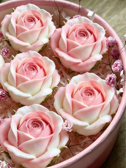 DIY玫瑰花造型硅胶蜡烛模具，逼真玫瑰花蜡烛蜡模，易脱模易清洗，可重复使用，适用于蜡烛/石膏/树脂工艺品制作，适合婚礼回礼、情人节、生日派对装饰、手工爱好，柔软耐用，新手友好，可制作桌面摆件、花卉蜡烛、礼品