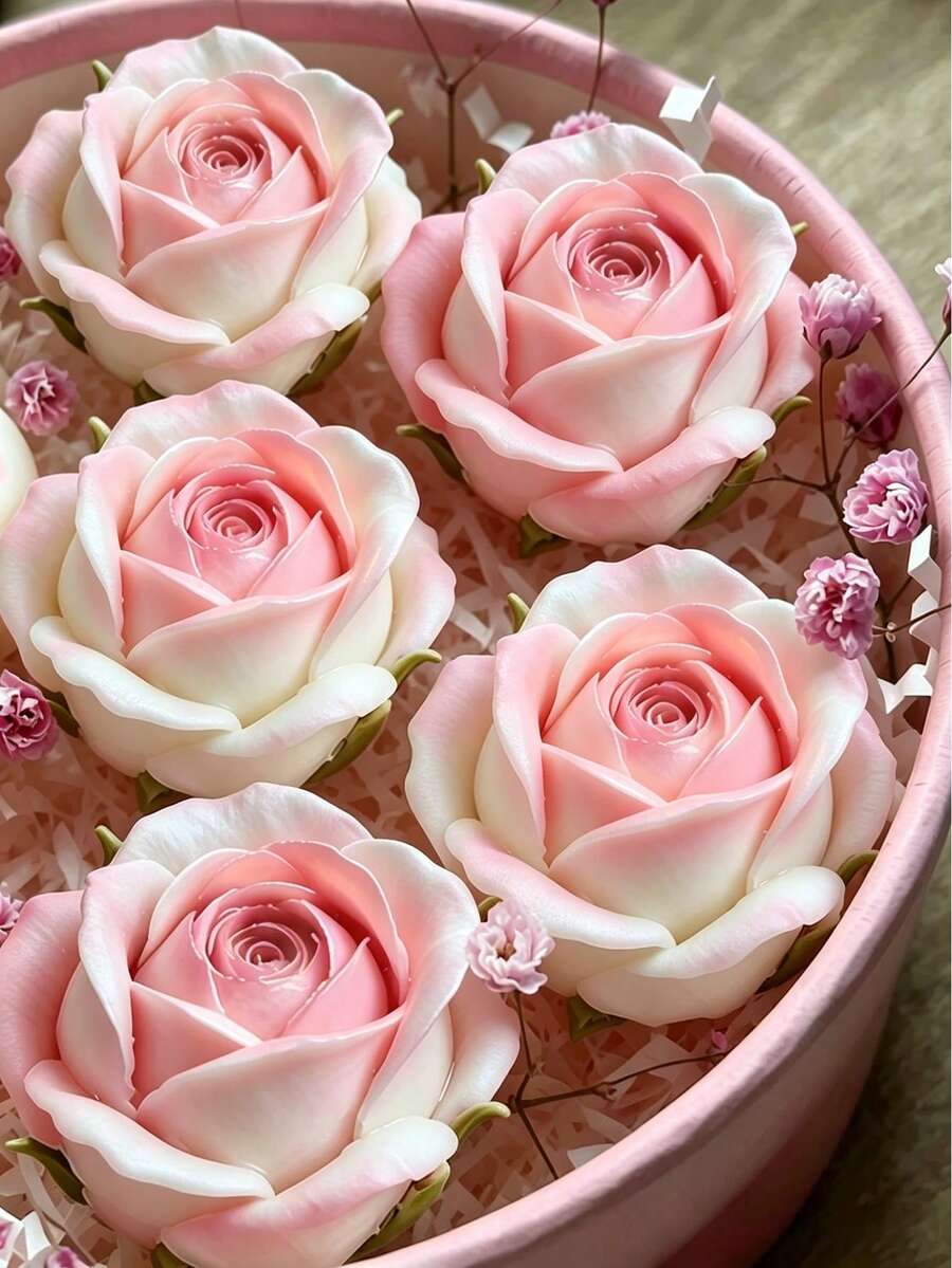 DIY玫瑰花造型硅胶蜡烛模具,逼真玫瑰花蜡烛蜡模,易脱模易清洗,可重复使用,适用于蜡烛/石膏/树脂工艺品制作,适合婚礼回礼、情人节、生日派对装饰、手工爱好,柔软易上手,新手友好,可制作桌面摆件、花卉蜡烛、礼品等。 - 玫瑰模具 - 查看 1