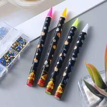 Set de 5 piezas Lápiz de cera con rhinestones y sacapuntas, kit de arte de uñas, bolígrafo de rhinestones de 4 colores, accesorios de rhinestones para arte de uñas, bolígrafo con rhinestones adhesivos, aplicador de rhinestones para uñas, set de rhinestones - Multicolor - Ver 9