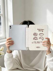 1 件装极简主义面包咖啡图案彩绘平板电脑保护套，兼容 iPad Mini 4/5/6/7、Air、9.7/10.2/10.5/Air 4/5、Pro 11 英寸（第十代）、Air 11 英寸（M3）2025、11 英寸（第十一代）2025、Air 8（M4）2026、Galaxy Tab A8 10.5 英寸 2022。包含笔槽、三折支架、TPU 软边保护、磁吸式睡眠/唤醒功能，设计简约/创意/趣味/个性化。 - 彩色 - 查看 7