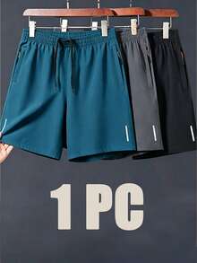 Men's Casual Loose Lightweight Quick-Dry Shorts, Plus Size Fashion Sports Shorts - Blue - View 7