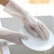 Reusable Long Sleeve Rubber Gloves For Dishwashing, Kitchen & Pet Cleaning - Food PVC Material - Other - View 8