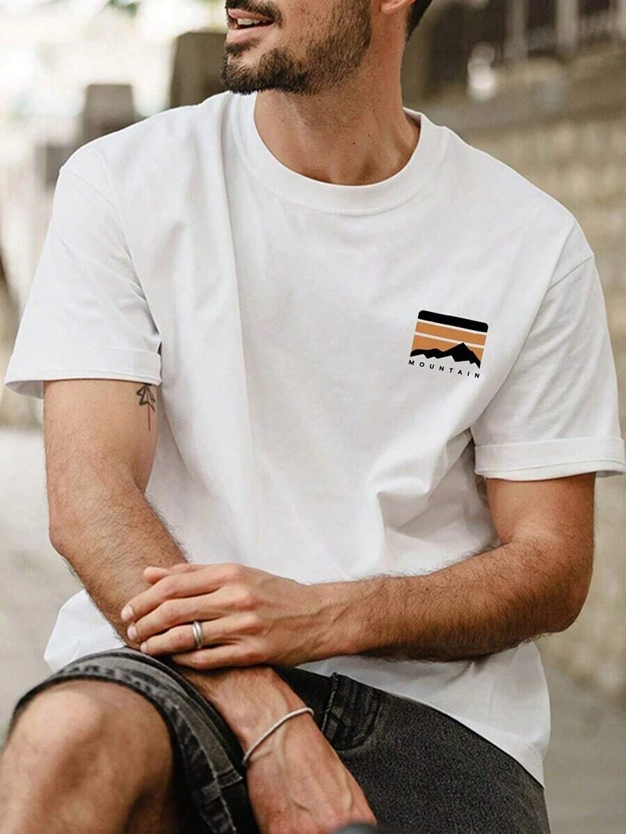 Men's T-Shirts For Spring And Summer - 白色 - 查看 1