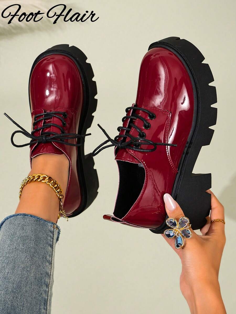 Giày cao gót đế dày kiểu Mary Jane Foot Flair dành cho nữ, quai ngang mắt cá chân, phong cách Y2K Goth Lolita Oxford cổ điển, thoải mái, phù hợp với đồng phục học sinh, size nhỏ hơn 1 size.