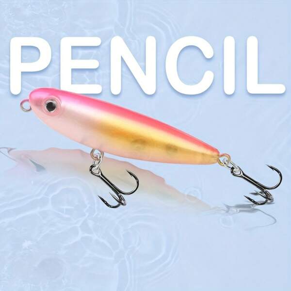 Outdoor Fishing Equipment: Gun-Shaped Bell, Pencil Lure, Micro Pencil Floating Hard Bait, Serrated Treble Hook, Wobbling Action, Suitable For Carp, Yellow-Faced Bass, And Eel