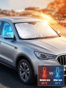 1pc Car Sun Shade, Portable Heat Insulation Sunshade, Foldable Car Interior Sunshade, Easy Installation, Practical Essential Car Interior Accessory, Suitable For Outdoor Use And Travel, Fits All Car Models, Summer Car Accessory - Multicolor - View 8