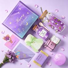 女性禮品籃，女性生日禮物，媽媽、妻子、女朋友、姊妹、她的禮物 - 生日快樂，母親節禮物，聖誕節，情人節 - 紫色 - 查看 5