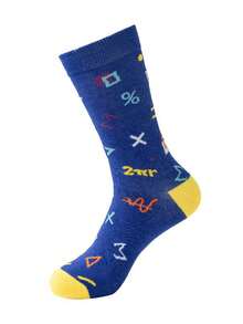 1/5 Pairs Men's Socks, Couple Style, Random Multi-Color Geometric Pattern, Versatile For All Seasons, Streetwear, Soft & Comfortable Mid-Calf Casual Socks - Multicolor - View 5