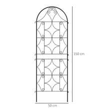 Set Of 2 Rustproof Metal Trellises, Plug-In Type, Support For Climbing Plants, 50 X 150 Cm, Garden Trellis For Indoor Plants, Trellis For Tomatoes, Vegetables, Flowers, Climbing Plants, Black - A - View 7
