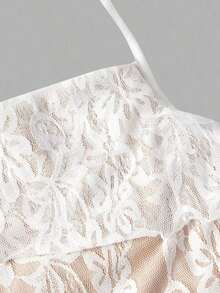 Vestido largo sirena sensual estampado degradado colorido, tirantes finos cruzados en espalda, cuello caído y falda asimétrica con volantes, ideal para vacaciones playeras hawaianas, citas y eventos especiales de primavera y verano - Blanco - Ver 6