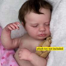Lifelike Reborn Baby Doll 20 Inch Soft Vinyl Silicone Girl Realistic Skin Veins Handmade Comfort Doll Emotional Companion Gift For Mom Kids Birthday Christmas Gift - Nhiều màu - Xem 5