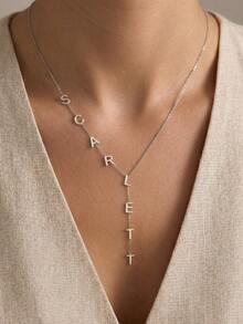 1 chiếc mặt dây chuyền khắc tên tùy chỉnh 1-12 chữ cái, mặt dây chuyền hình chữ Y tiêu chuẩn, nâng cấp trang sức thời trang của bạn, mặt dây chuyền khắc tên mạ vàng dành cho nữ, phụ kiện du lịch, quà tặng cá nhân hóa cho phái đẹp, trang sức cho phù dâu, quà tặng Ngày của Mẹ - Nhiều màu - Xem 11