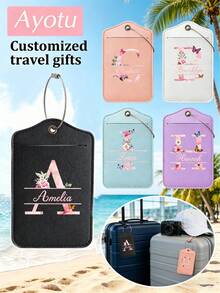 Ayotu Custom Initial & Name Luggage Tag, Lightweight Baggage Tag, Cruise & Travel Suitcase Label, Identifier For Backpacks, Handbags & School Bags, Fashion Travel Accessory, Airplane Boarding Tag, Travel ID Tag, Pet ID Tag, Novelty Card Holder, Business ID & Travel ID Label, Travel Essential & Storage Bag, Ideal For Beach, Summer Vacation & Back To School, Multiple Colors Available - Multicolor - View 3