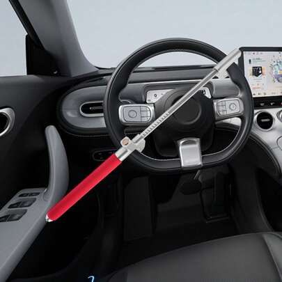 Steering Wheel Lock, Universal Steering Wheel Lock, Used For Car Anti-Theft, With 3 Keys, Safety Tool, Road Lock, Red