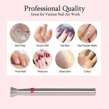 10pcs Inverted Cone Cuticle Drill Bits, Carbide Rhinestone Nail Bits For Dead Skin Removal & Nail Shaping, 3/32'' Two Way Rotate, Professional Manicure Pedicure Salon Tools(2.5mm Inverted Cone Bit, Fine-F) - Multicolor - View 5
