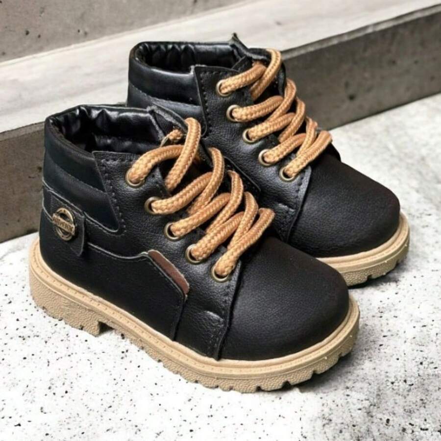 Children's Boots, Baby Boys' Boots, Ankle Boots, Comfortable Style, Solami - màu đen - Xem 1