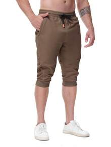 Men's Casual 3/4 Jogger Pants For Gym Training And Workouts - Coffee - 查看 9