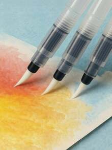Watercolor Pencils & Water Brush Pen Set For Solid Watercolor, Refillable Nylon Brush With Fine Point & Flat Tip - A - View 9