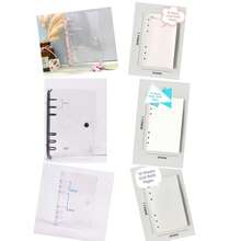 Bộ bìa đựng tài liệu 6 vòng A6 bằng nhựa PVC trong suốt chống thấm nước, bao gồm giấy thay thế, nhãn dán và túi đựng có khóa kéo, phù hợp cho học tập, văn phòng và sắp xếp công việc hàng ngày, kèm sổ tay có trang bảo vệ mắt. - A 6 - Xem 12