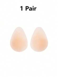 2pcs Women Silicone Solid Color Minimalist Invisible Reusable Nipple Covers, Comfortable Seamless Suitable For Dresses & Gowns - Multicolor - View 9
