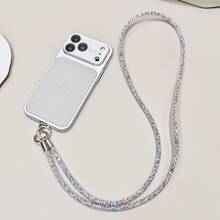 1pc Advanced Grid Colored Sparkling Diamond Bracelet Phone Case Pendant Bag Japanese And Korean Keychain Short Hanging Rope Diagonal Cross Rope - Multicolor - View 7