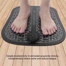 EMS Intelligent Foot Massage Pad Muscle Pain Fatigue Relief Foot Massager (Battery Type) - Negro - Ver 6