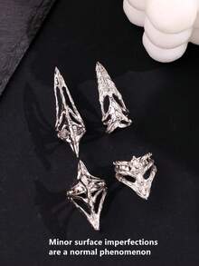 Bộ 4 chiếc nhẫn Punk bất đối xứng, nhẫn đeo đốt ngón tay ngoại cỡ, trang sức nghệ thuật bí ẩn dành cho nam và nữ, phù hợp cho tiệc tùng, dạ hội, du lịch, làm quà tặng. - nhiều màu - Xem 5